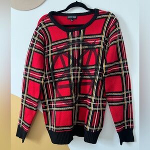 Current Mood Plaid Pentagram Knit Sweater